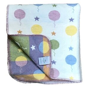 Docofil Balloons And Stars Thick Baby Blanket Unisex Fun Playful Colorful Cute